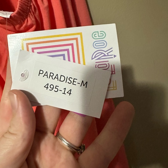 LuLaRoe Coral Shorts Romper with Ties and Open Back - Picture 4 of 6